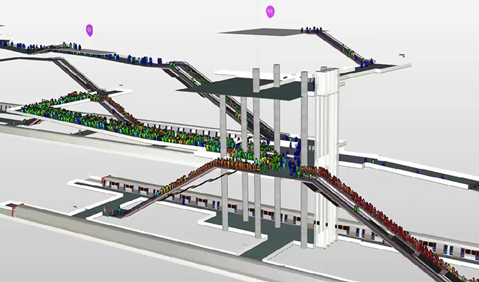 A 3d model of a several bridges interconnecting with roads