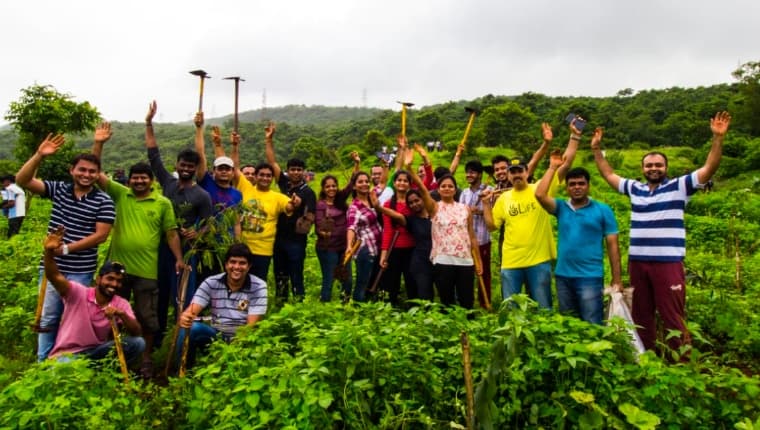 People in Mumbai gardening