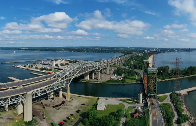 Two bridges over a river