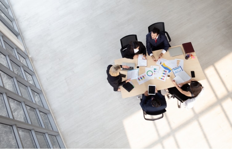 People sitting around a table