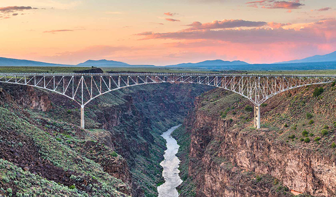 bridge stretching across a river