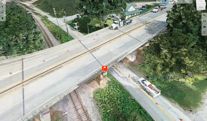 Digital Reality Mesh Rendering of Bridge | Bentley Systems | Infrastructure Engineering Software Company Digital Reality Mesh Rendering of Bridge