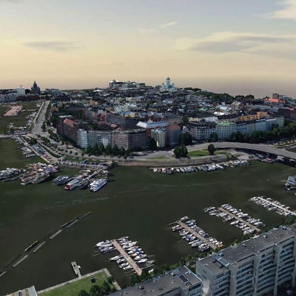 overhead view of Helsinki, Finland | Bentley Systems | Infrastructure Engineering Software Company overhead view of Helsinki, Finland