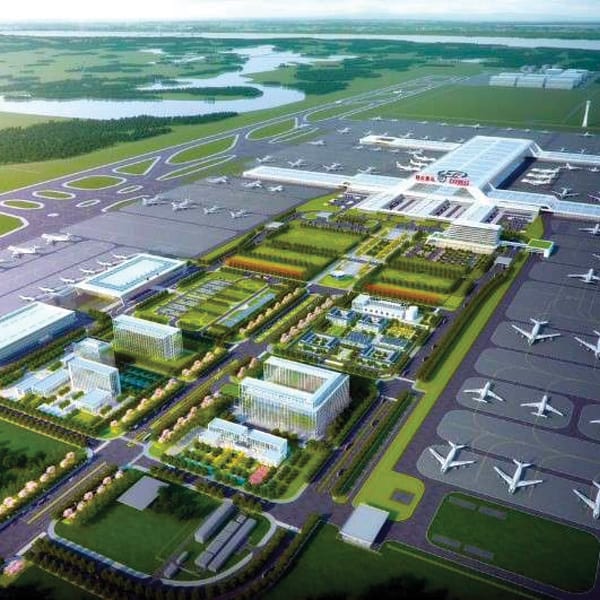 Overhead view of Hubein International Logistics airport | Bentley Systems | Infrastructure Engineering Software Company Overhead view of Hubein International Logistics airport