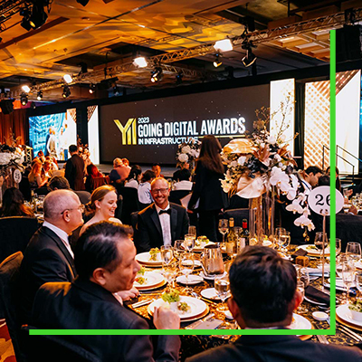 Attendees at the 2023 going digital awards in infrastructure event enjoying a gala dinner.