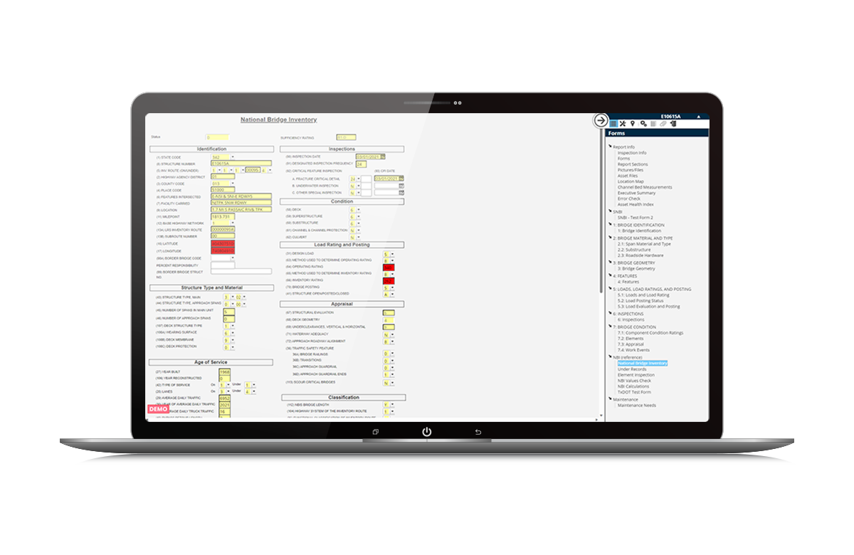 assetwise compliance inspections software mockup in laptop screen