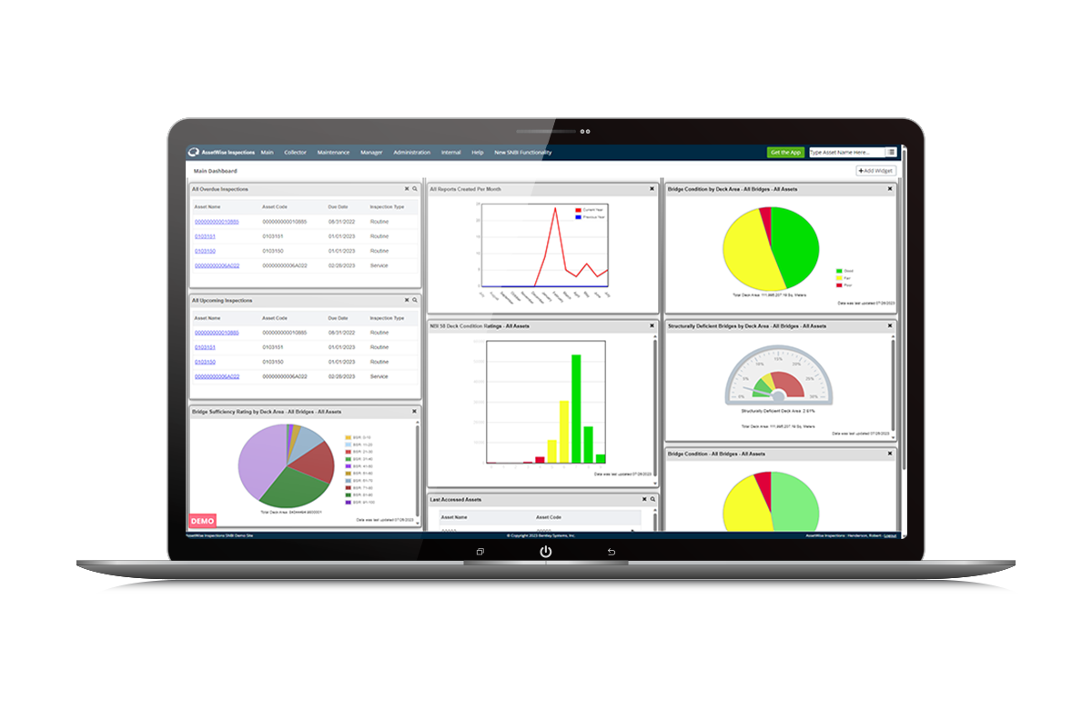 assetwise federate inspections software mockup in laptop screen
