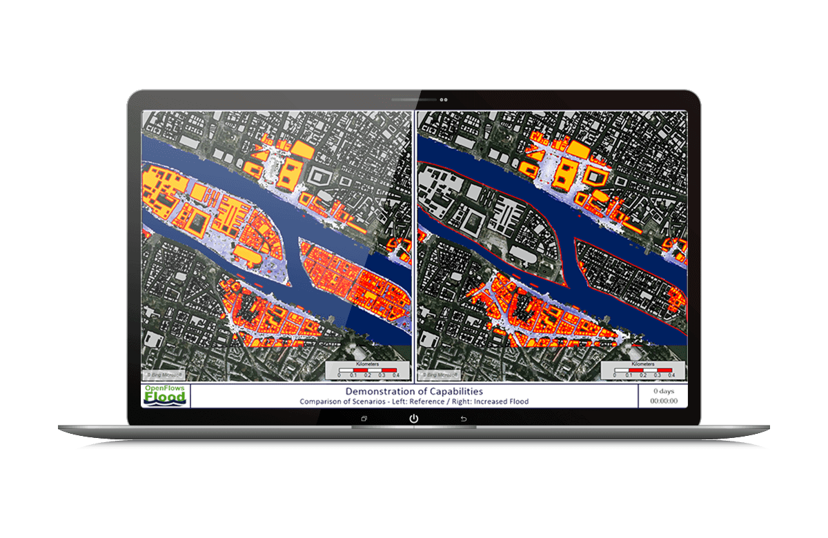 OpenFlows FLOOD Computer Software Screen Mockup