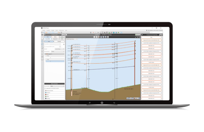 SPIDAcalc computer software screen display