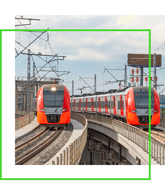 red metro trains coming towards you running on rail tracks