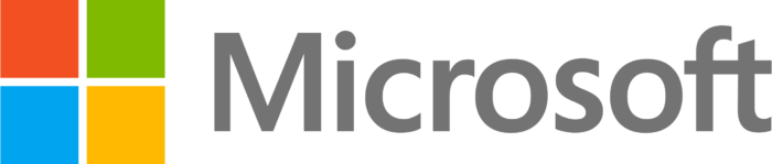 Microsoft logo on a white background.