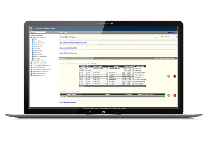 AssetWise linear network comply screen