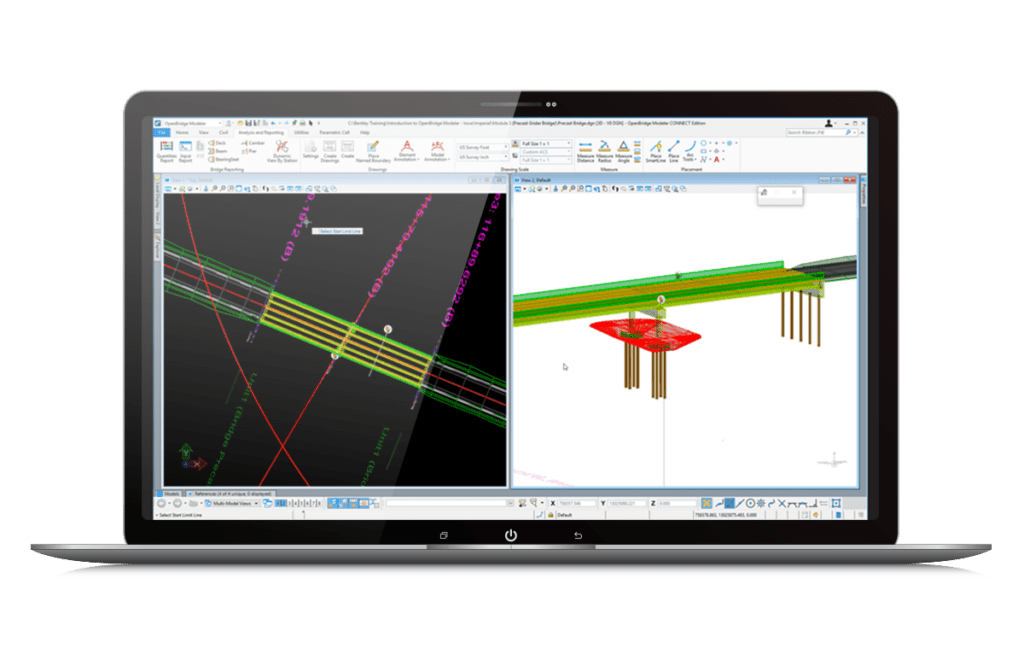 OpenBridge 3D modeling laptop display
