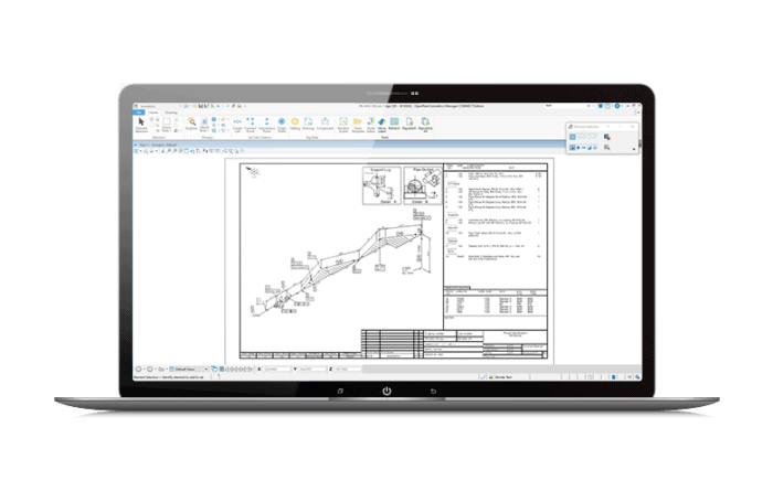 Computer screen of OpenPlant Isometrics Manager showing plant documentation