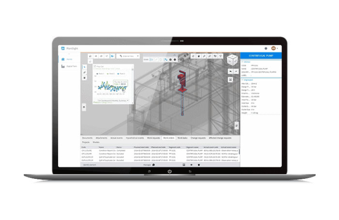 Computer screen of OpenPlant Modeler showing red pipe in a model