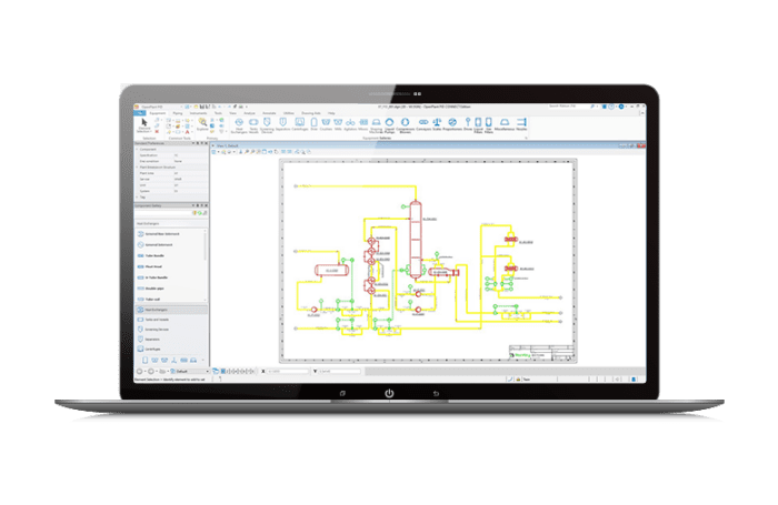 Computer screen of OpenPlant PID showing pipe documentation