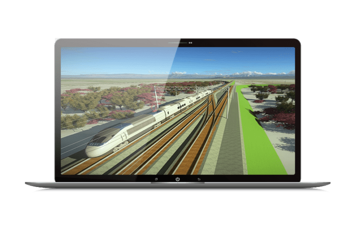 OpenRail ConceptStation screen showing electric track design