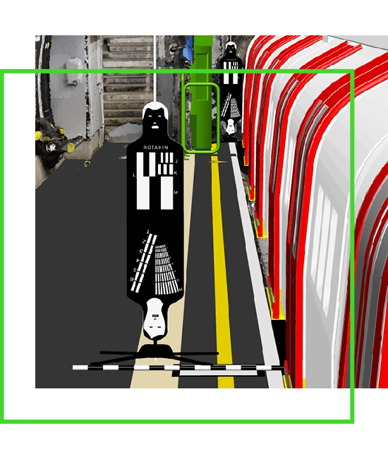 A rendering of a train with people on it. | Bentley Systems | Infrastructure Engineering Software Company A rendering of a train with people on it.