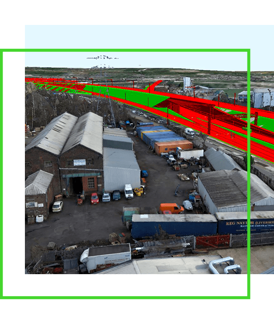 A photo of a road with a green and red background. | Bentley Systems | Infrastructure Engineering Software Company A photo of a road with a green and red background.