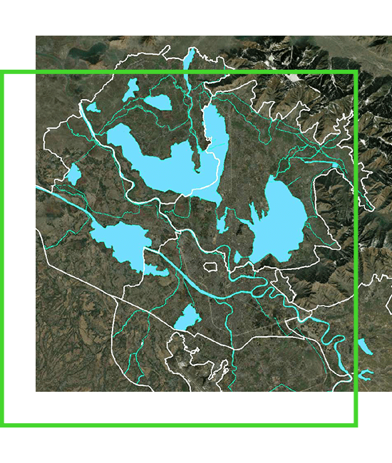 A map showing the location of a lake. | Bentley Systems | Infrastructure Engineering Software Company A map showing the location of a lake.