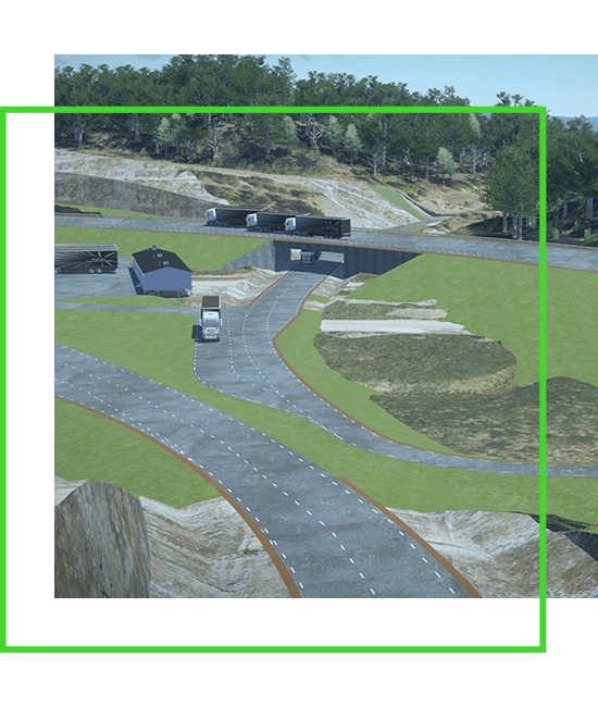 A 3d rendering of a highway. | Bentley Systems | Infrastructure Engineering Software Company A 3d rendering of a highway.