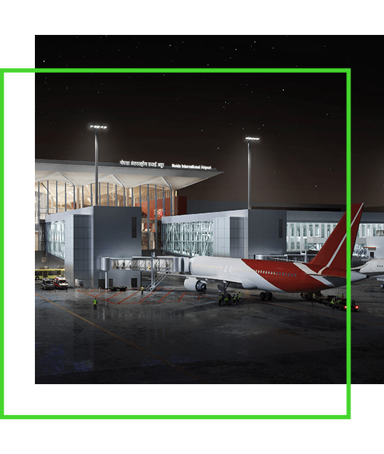 An image of an airport with airplanes parked in front of it. | Bentley Systems | Infrastructure Engineering Software Company An image of an airport with airplanes parked in front of it.