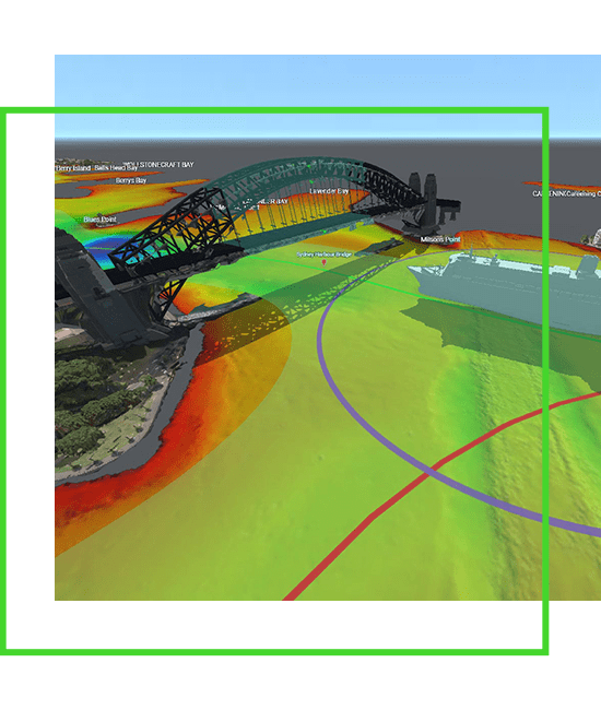 The sydney harbour bridge is shown in a 3d model. | Bentley Systems | Infrastructure Engineering Software Company The sydney harbour bridge is shown in a 3d model.
