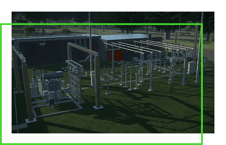 computer generated rendering of a transmission distribution hub system
