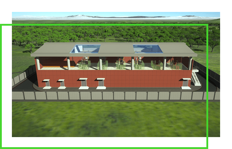 computer generated rendering of a transmission distribution building